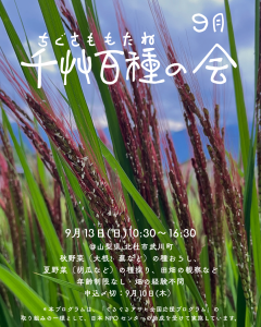 千艸百種（ちぐさももたね）の会　9月